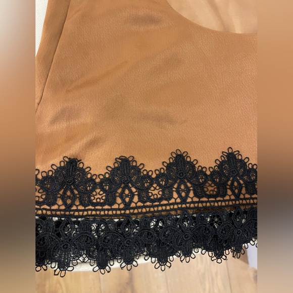 ABS silk spaghetti cami top with lace detail - Picture 8 of 10